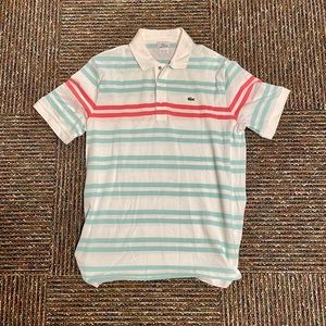 Lacoste Golf Polo Shirt in Blue and Pink